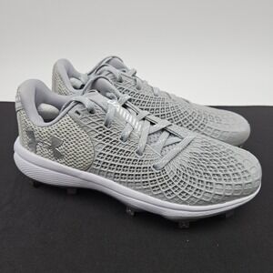 Under Armour Womens Size 7 Glyde MT Softball Baseball Cleats Grey‎ 3026601-102